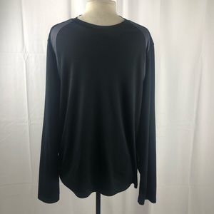 Reebok Long Sleeve Shirt Size L Men's Black Top Lightweight Breathable